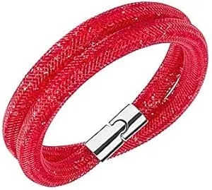 Swarovski Stardust Double Bracelet, Light Siam, Medium