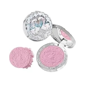 Flower Knows Swan Ballet Embossed Blush,Cool Lilac Matte Powder Blush For Cheeks,Buildable & Blendable Face Makeup,Soft Long-Lasting Cute Make Up For Women & Girls,0.17 Oz(03 Silky Ribbon)