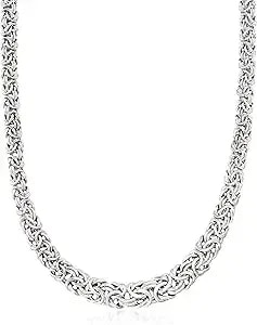 Ross-Simons Italian Sterling Silver Graduated Byzantine Necklace