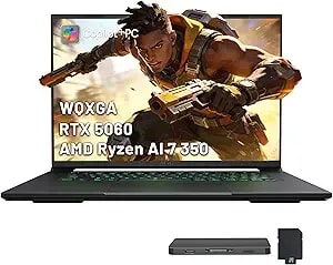 Gigabyte Gaming Aero x16 Copilot+ Pc Laptop, 16" Wqxga 165hz Display, Amd Ryzen Ai 7 350, Geforce Rtx 5060, 32gb Ram, 2tb Storage (1tb Ssd+1tb Docking Station), Rgb Backlit Keyboard, Win 11, Gray
