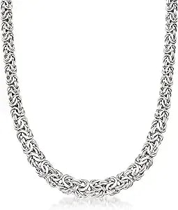 Ross-Simons Sterling Silver Graduated Byzantine Necklace