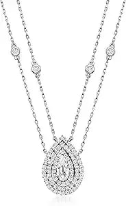 Ross-Simons 0.90 Ct. T.W. Cz 2-Strand Drop Necklace In Sterling Silver