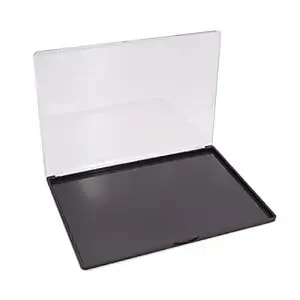 Magnetic Makeup Palette With Clear Top, Empty Eyeshadow Pan Dispensing Storage Box With 40pcs Adhesive Metal Stickers For Diy Cosmetics Blush Powder(Xl Large - 9.25"x6.57")