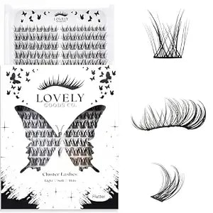 "Flutter" Cluster Lashes, Wispy D Curl Mixed Length 10-18mm, Individual Volume Extensions, Soft And Comfortable, False Eyelashes Cluster