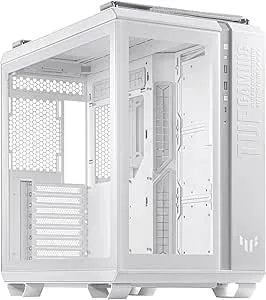 Asus Tuf Gaming gt502 White Atx Full Tower Pc Case, Tempered Glass, Tool-Free Panel, Modular Design, Argb Hub, 2- Way Graphic Card Mounting Orientation Compatible, 360mm And 280mm Radiator Compatible