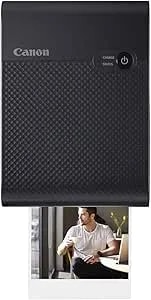 Canon Selphy Square qx10 Compact Portable Photo Printer, Instant Photo Printer, Mobile Friendly, Airprint, Black