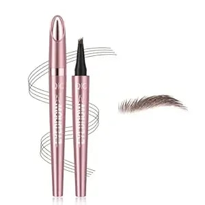 Microblading Eyebrow Pen,3d Waterproof Eyebrow Pencil With 4 Fork Tip,Natural Long-Lasting Smudge-Proof Fine Stroke Eyebrow Pencil For Women (Black Brown)