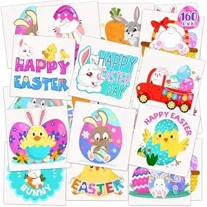 Easter Basket Stuffers For Kids 160pcs Temporary Easter Tattoos For Kids 2 Inch Fake Tattoo Stickers Easter Goodie Bag Fillers Easter Decorations Party Favors Supplies For Boys Girls