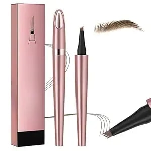 2025 New Microblading Eyebrow Pen, Waterproof Eyebrow Pencil, Eye Brow Pen With 4 Tip, Premium Natural Magic Eyebrow Makeup Fine Stroke Contouring Pencil Long-Lasting Stay On All Day (Dark Brown)