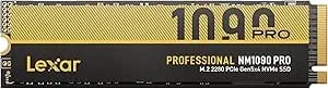 Lexar 1TB NM1090 PRO Pcie Gen5 Nvme M.2 2280 Internal SSD, Up To 14,000 MB/S Read, Advance Thermal Control, Directstorage Enabled, Ideal For AI Computing, Gaming, Content Creation (LNM109P001T-Rnnnu)