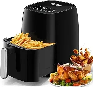 Ostba 4.5qt Air Fryer, Led Touch Screen, 6 Presets, Fast Oil-Free Cooking, Adjustable Temp & Timer, Dishwasher Safe Nonstick Basket, Compact Family Size - Fast Oil-Free Cooking, Adjustable Temp & Timer, Dishwasher Safe Nonstick Basket, Compact Family Size