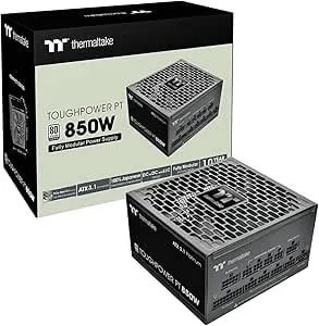 Thermaltake Toughpower Pt 850w; Atx 3.1; Native Pcie 5.1 12v-2x6; Etched Flat Cables; Dual-Color H++ Connectors; 100% Japanese Capacitors; 135mm Fan; 80 Plus Platinum; Black; Ps-Tpp-0850fnfapu-1