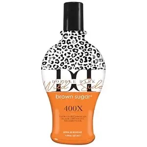 Brown Sugar Double Dark Wild Side Tanning Lotion, 400x Ultra Dark Jamaican Black Castor Oil Wildbronzer With Double Carrot Oil, 7.5 Fl Oz