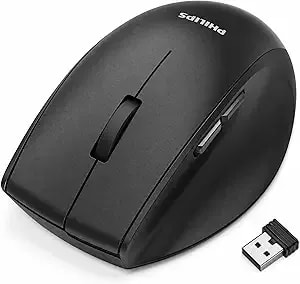 Philips Rechargeable Wireless Bluetooth Mouse, Connect Up To 3 Devices, Silent Click, Type-C Charging, 3 Adjustable Dpi, Ergonomic Portable Mouse For Laptop, Pc, Macbook, Ipad & Android