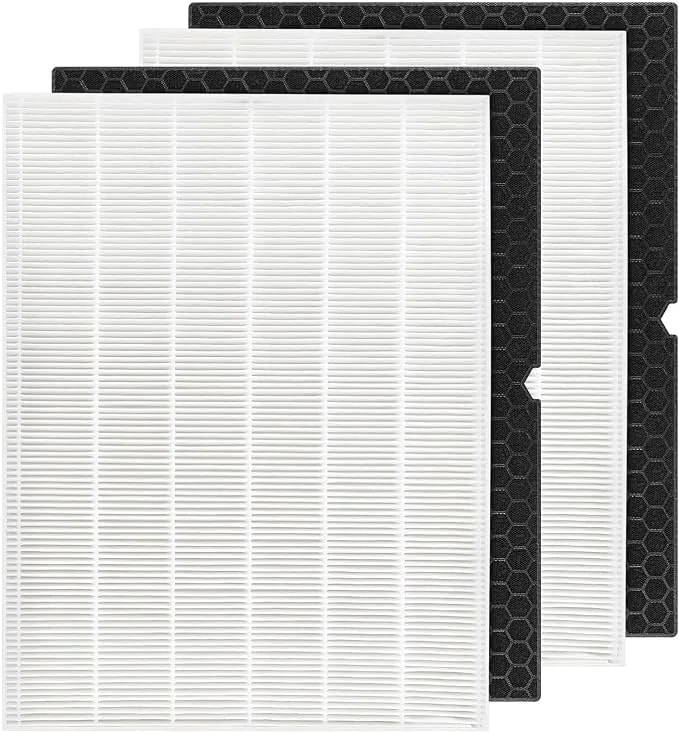 116130 Filter H For Winix 5500-2 Plasmawave & am80 Air Purifier, 2+2 Pack - 2 Hepa And 2 Activated Carbon Filters For Winix 5500-2 Air Purifier Filter Replacement & am80 Air Purifier