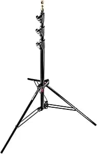 Manfrotto 1004BAC 144" Air Cushioned Aluminum Master Light Stand With 4 Sections & 3 Risers, Black