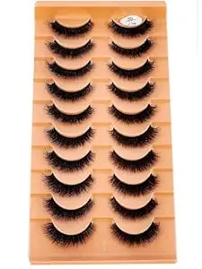 Diy Eyelash Mink False Eyelashes 10 Pairs Set - Soft Fluffy Natural Looking Lashes, Short & Long Versatile Styles, Reusable Lightweight Eyelashes For Daily Wear & Professional Makeup (5d-j24)