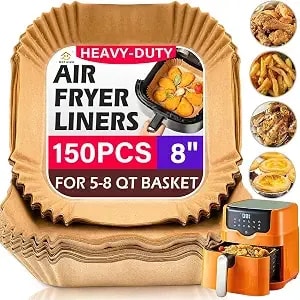 150pcs Air Fryer Liners Disposable, 8 Inch Paper For 5-8 Qt Air Fryers