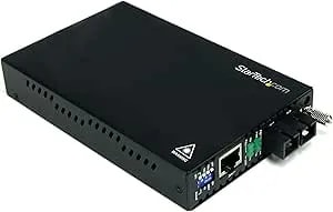Startech.Com 10/100 Mbps Single Mode Fiber Media Converter Sc - 18.6 Miles/30km Over Single Mode Sc Fiber, Taa (et90110sm302)