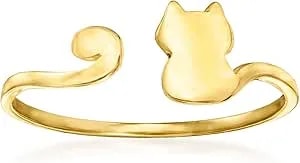 Ross-Simons 14kt Yellow Gold Cat Cuff Ring