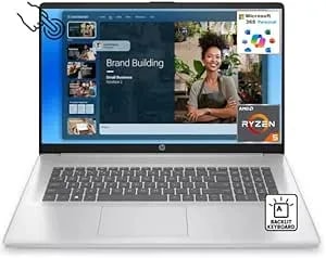 Hp 17.3" Touchscreen Laptop • Backlit Keyboard • Amd Ryzen 5 7530u (Outperforms Intel i7-1355u) • 16gb Ram, 512gb Ssd • Windows 11 With Office 365 For Web