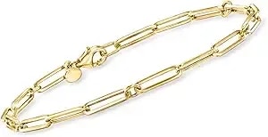 Ross-Simons Italian 18kt Yellow Gold Paper Clip Link Bracelet