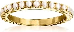 Ross-Simons 2mm Cultured Pearl Ring In Silver