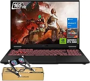 Asus Tuf a16 Rtx 5060 Gaming Laptop, 16" Fhd+ 165hz Display, Amd Ryzen 7 260 (Beats Intel i7-14700), Nvidia Rtx 5060, 16gb ddr5 Ram, 1tb Ssd, Rgb Backlit Kb, Rj-45, Bundle With Pco Laptop Cooler