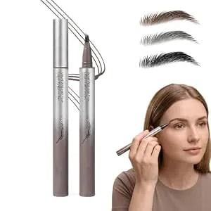 Long Lasting Waterproof Eyebrow Pencil, Micro-Fork Tip Liquid Eyebrow Pen For Natural Hair Like Strokes, Sweatproof Smudge Proof Brow Makeup For Everyday Wear And Events (Natural Brown)