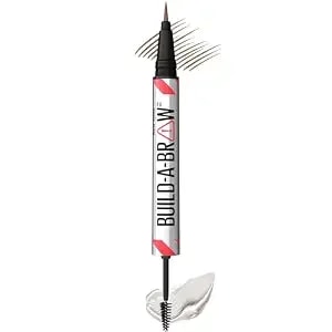 Maybelline Build-A-Brow 2-In-1 Brow Pen And Sealing Eyebrow Gel, Eyebrow Makeup For Real-Looking, Fuller Brows, Soft Brown, 1 Count