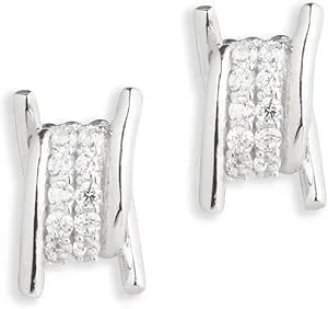 Harley-Davidson Women'S Crystal Barbed Wire Stud Earrings - Sterling Silver