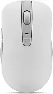 Lenovo Bluetooth Silent Mouse (wl300) - 5 Button Computer Mouse With Silent Left & Right Click – Sculpted Grip, Microsoft Swift Pair, Up To 1600 Dpi (White)