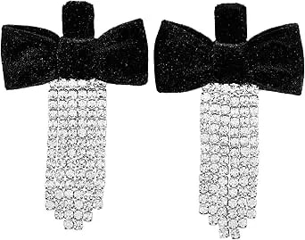 Mud Pie Women'S Velvet Bow Earrings, Black, One Size