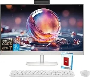 Hp 27" Fhd Touchscreen All-In-One Desktop, Intel Core Ultra 7 255u (Up To 5.2ghz), 32gb ddr5 Ram, 1tb Storage (512gb Pcie+500gb External Drive), Wi-Fi 6, Usb-C, Wireless Kb & Mouse, Windows 11