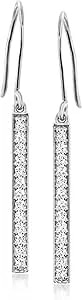 Ross-Simons 0.40 Ct. T.W. Lab-Grown Diamond Linear Drop Earrings In Sterling Silver