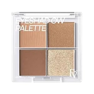 Fv Natural Finish Eyeshadow Palette, 4 Matte & Metallic High Pigment Shades, Long-Lasting Eye Shadow Palette Makeup, Crease-Proof, Blendable Eye Makeup (Neutral)