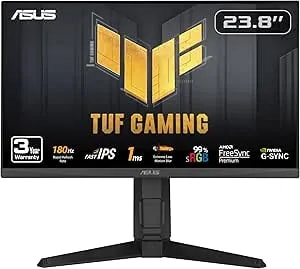 ASUS TUF Gaming 24” (23.8” Viewable) 1080P Monitor (VG249QL3A) - Full HD, 180Hz, 1ms, Fast IPS, ELMB, Freesync Premium, G-SYNC Compatible, Speakers, Displayport, Height Adjustable, 3 Year Warranty