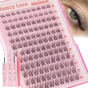 Natural Lash Clusters Kit Short Wispy Eyelash Clusters 8-14mm Clear Band Cluster Lashes Extensions Kit 120pcs Cc-Curly Daily Exquisite Eyelashes Clusters With Bond And Seal And Tweezers
