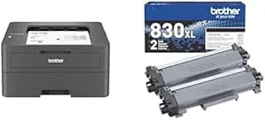 Brother HLL2405W Printer And TN830XL 2-Pack Black High Yield Toner