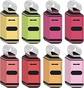40 Pcs Thank You Teacher Appreciation Gift End Of Year Party Favor Funny Lipstick Holder Keychain Portable Lip Gloss Sleeve Pouch Pocket Lipstick Holder Teacher Day Thank You Gift (Crayon)