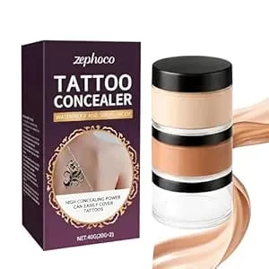 Tattoo Cover Up Makeup Waterproof – Full Coverage Body Concealer For Tattoos, Scars, Bruises & Birthmarks, Sweatproof No Transfer Leg & Body Makeup, Blendable Dual Shade Tattoo Concealer
