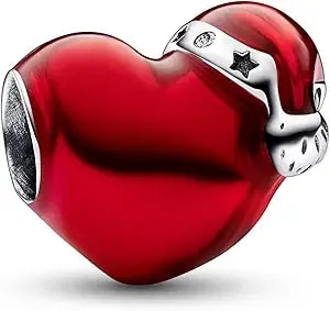 Pandora Metallic Red Christmas Heart Charm, No Gift Box