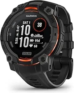 Garmin Instinct® 3 45mm, Solar Charged Display, Rugged Outdoor Gps Smartwatch, Metal-Reinforced Bezel, Built-In Flashlight, Black