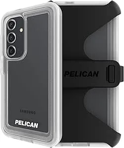 Pelican Voyager - Samsung Galaxy s24 Case [6.2"] [18ft Mil-Std Drop Protection] [Wireless Charging] Rugged Phone Case For Samsung Galaxy s24 With Belt Clip Holster Phone Stand - Anti Yellowing - Clear