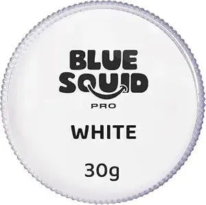 Blue Squid Face Paint Water Based Single Cake Professional Face Paint & Body Paint - Water Activated, Kids Adults Face Painting For Costume, Halloween Makeup, Cosplay - Classic White Face Paint 30g