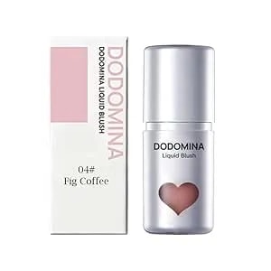 Dodomina Natural Finish Liquid Blush, Long-Lasting Liquid Cheek Tint, Dewy Finish, Sweatproof, Multipurpose Makeup For All Skin Types (7g/0.25fl Oz) (Fig Coffee)