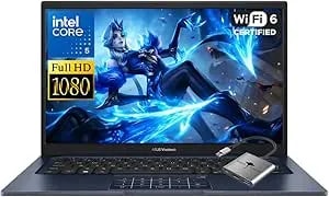 Asus Vivobook 14 14" Fhd Laptop, Intel 10-Core 5 120u(Up To 5ghz), 16gb Ram 512gb Ssd, Win 11 wifi6 Bluetooth Long Battery Life Webcam Computer For Business College Students W/Gm Accessory