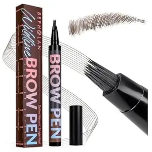 Bepholan Liquid Eyebrow Pen, Waterproof Smudge Proof 4d Brow Pencil, Long-Lasting Natural Hair-Like Strokes, Precise Brush Tip For Fuller & Defined Brows, Dark Brown 33
