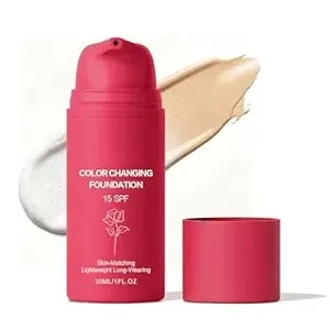 Korean Color Changing Foundation, Foundation For Mature Skin, 2026 New Skin Tone Adapting Liquid Foundation, Concealing Fine Lines And Wrinkles, All Skin Types(1 Bottle)