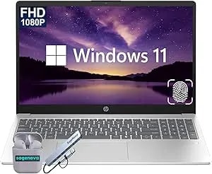 Hp 15.6" Fhd Laptop Computer, 16gb Ram 1tb Storage (512gb Ssd+512gb Docking Station Set), 8-Core Intel Core i3-n305, Windows 11, Fingerprint Reader, Numeric Keypad, Sagenova Earphones, Silver